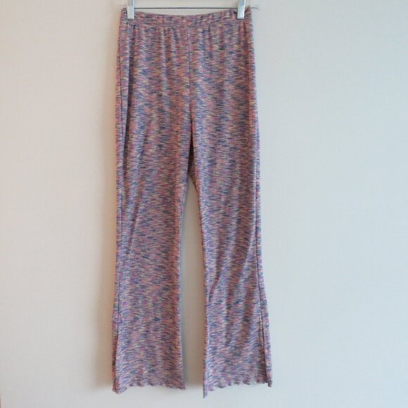 LISA SAYS GAH Josie Pant Ribbed Split Lettuce Hem Spacedye in Berry - Size M - Picture 2 of 13